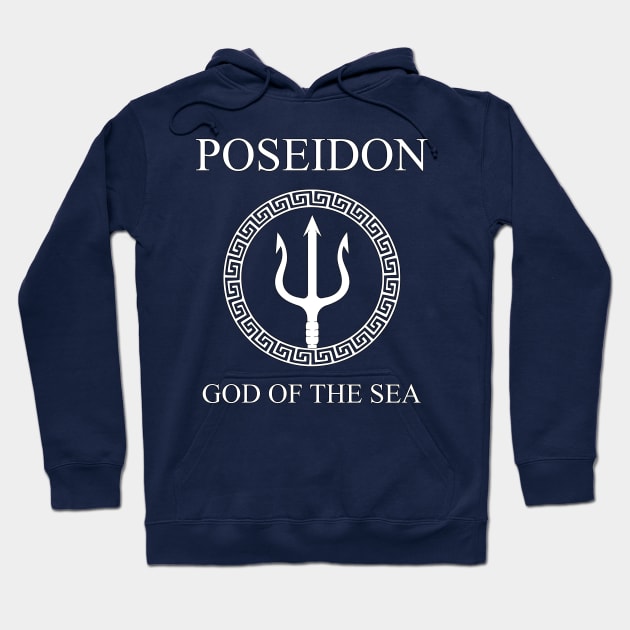 Poseidon Greek God of the Sea Trident Hoodie by AgemaApparel
